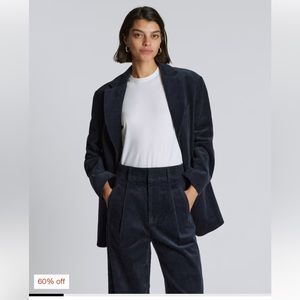 Navy 80s corduroy blazer size 4